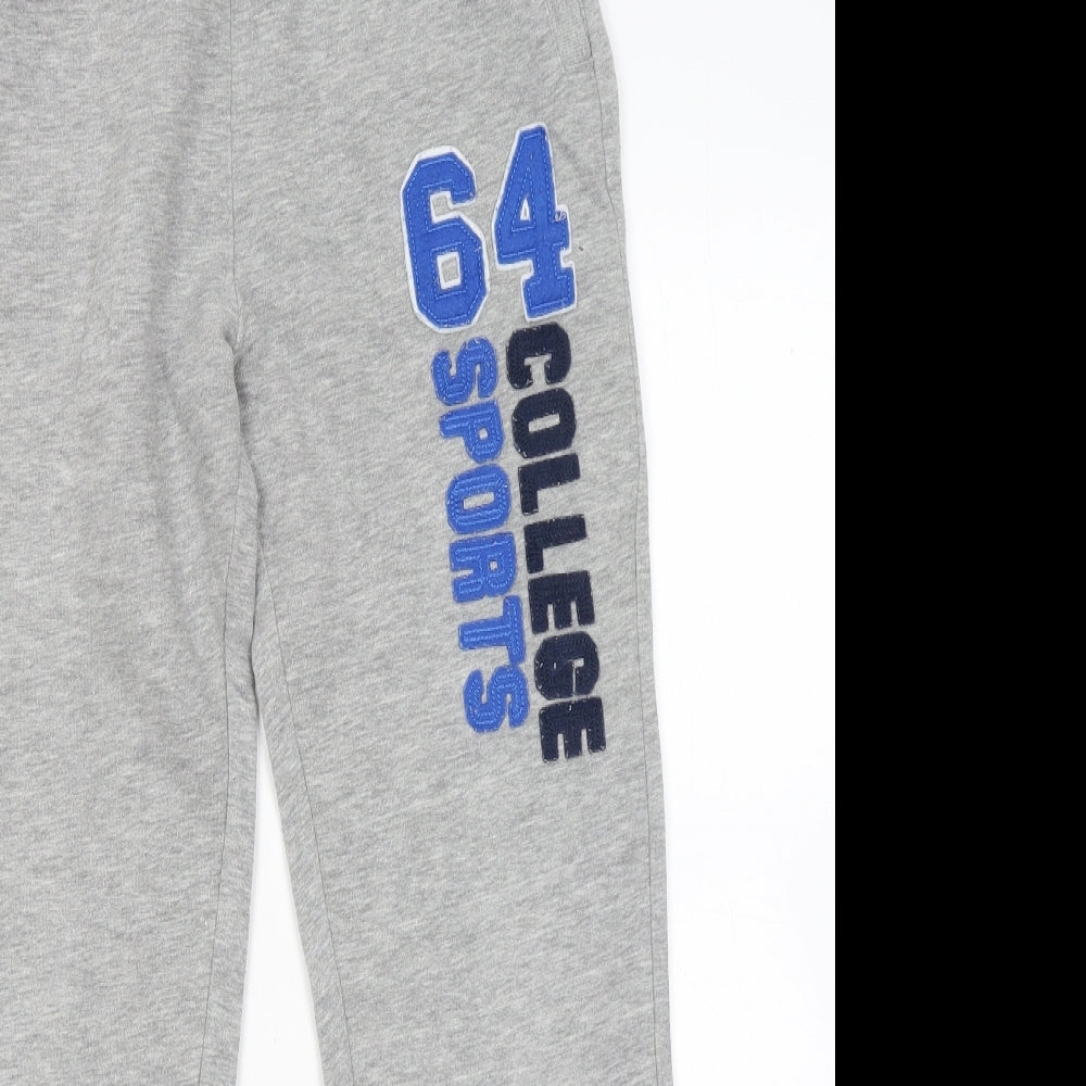 George Girls Grey Cotton Jogger Trousers Size 12 Years Regular - 64 College Sports