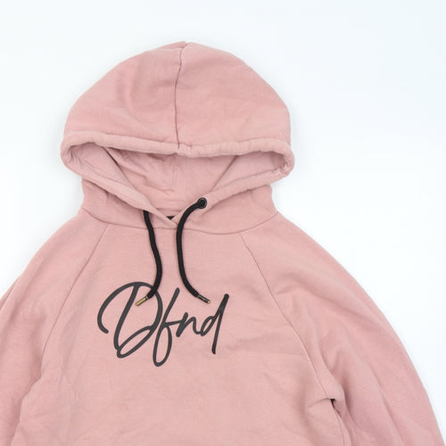 DFND Womens Pink Cotton Pullover Hoodie Size 10