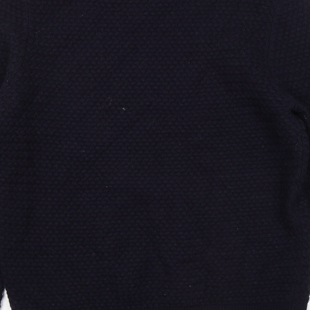 F&F Mens Blue Round Neck Acrylic Pullover Jumper Size M
