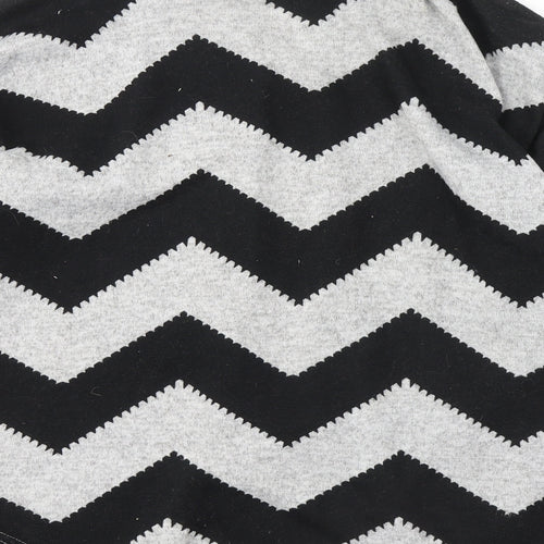 Bonmarché Womens Grey Round Neck Geometric Polyester Pullover Jumper Size S
