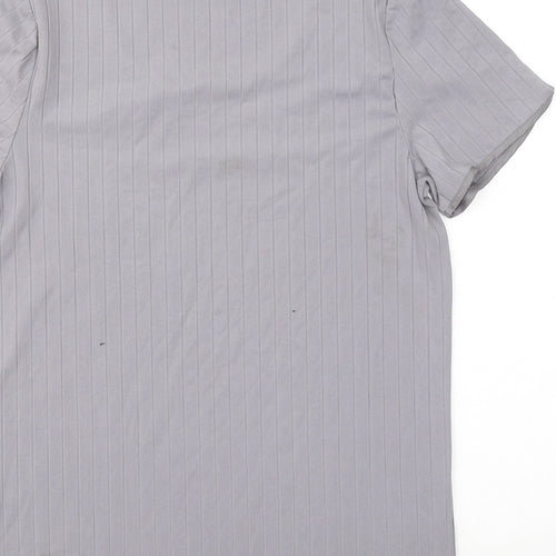 Jeff & Co Womens Grey Polyester Basic T-Shirt Size 8 Round Neck