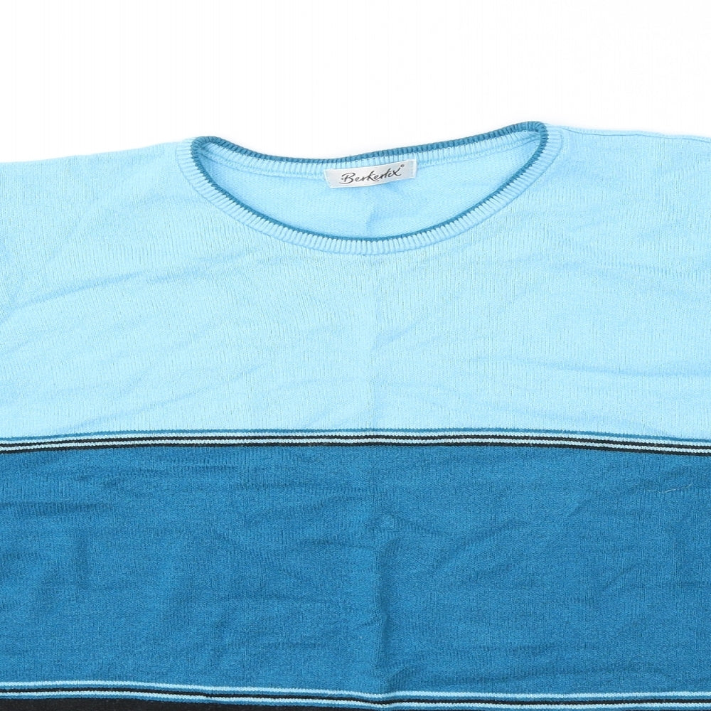 Berkertex Womens Blue Round Neck Modal Pullover Jumper Size 14