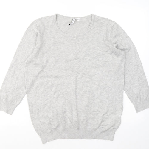 Capsule Womens Grey Round Neck Viscose Pullover Jumper Size 12