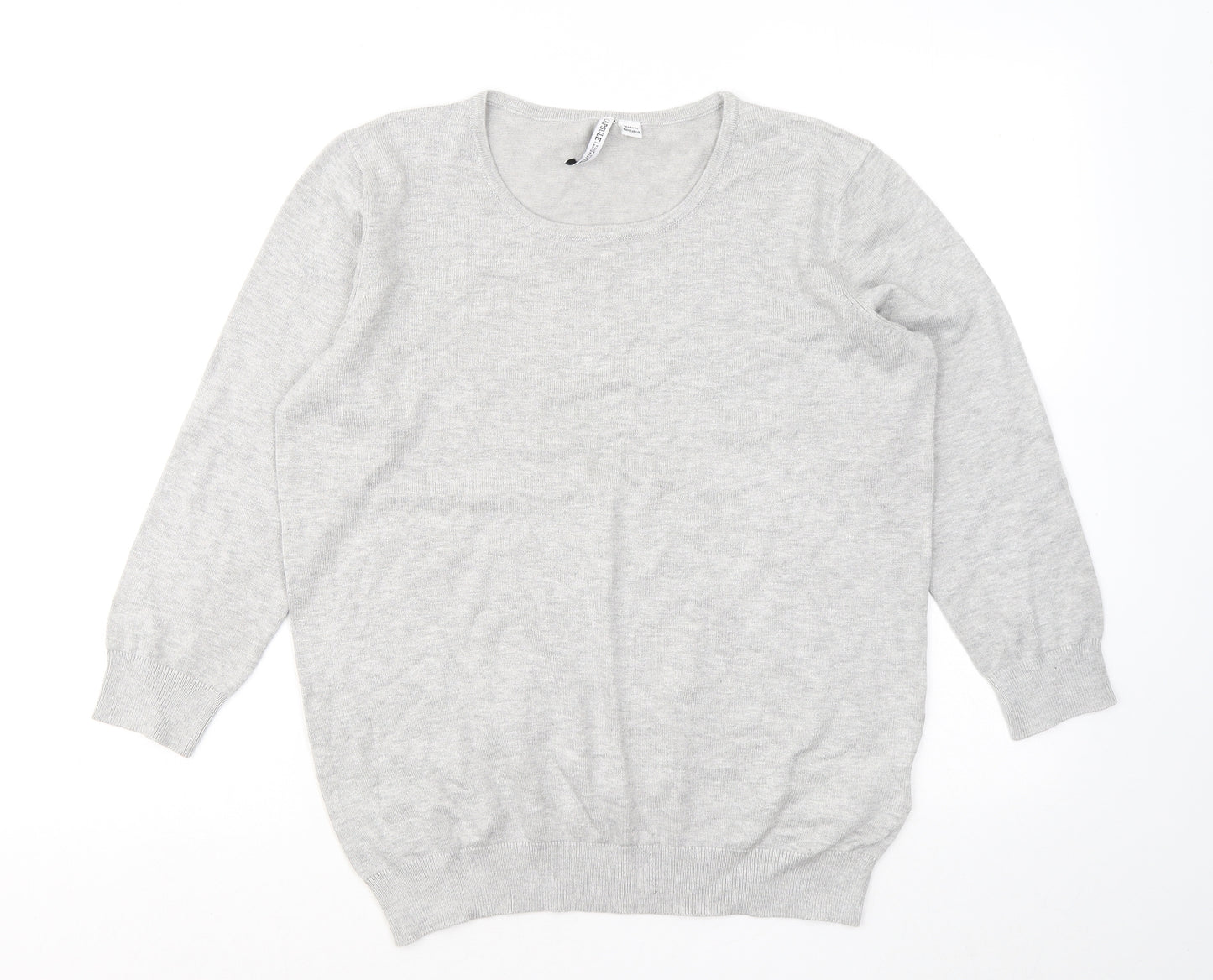 Capsule Womens Grey Round Neck Viscose Pullover Jumper Size 12