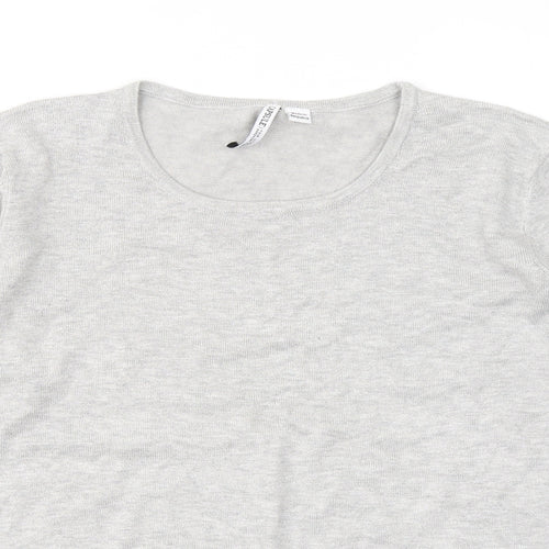 Capsule Womens Grey Round Neck Viscose Pullover Jumper Size 12