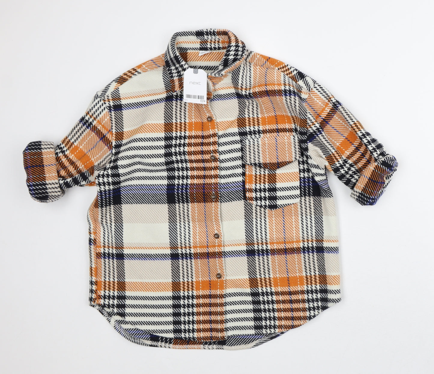 NEXT Boys Orange Plaid Jacket Size 6 Years