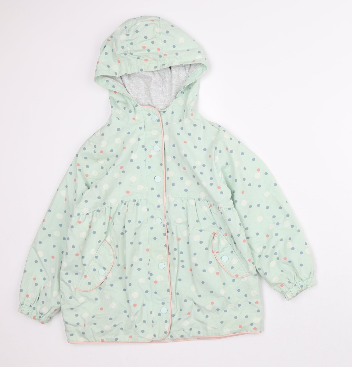 NEXT Girls Green Polka Dot Jacket Size 6-7 Years - Hoodie Jacket
