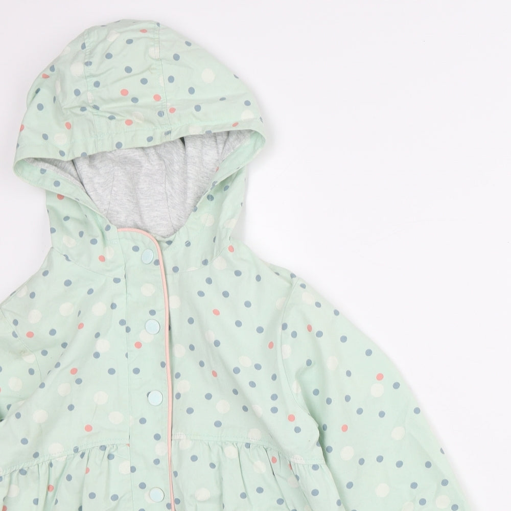 NEXT Girls Green Polka Dot Jacket Size 6-7 Years - Hoodie Jacket