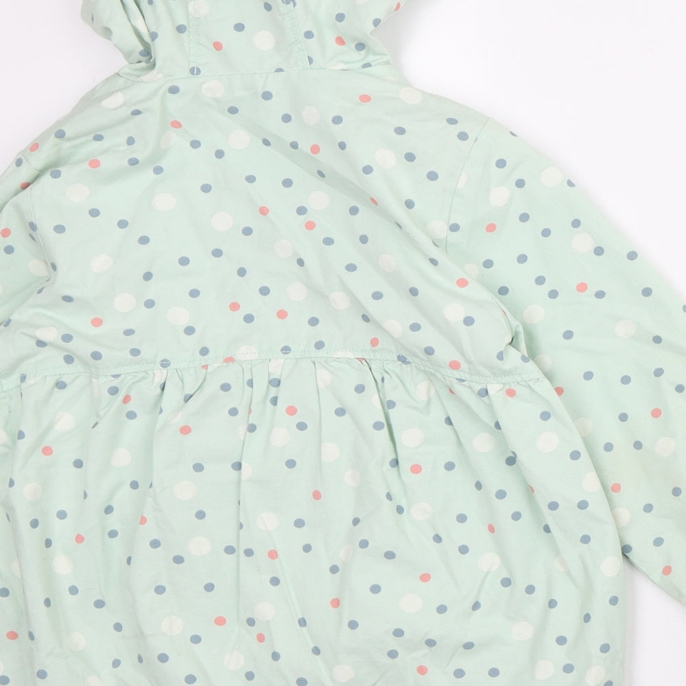 NEXT Girls Green Polka Dot Jacket Size 6-7 Years - Hoodie Jacket