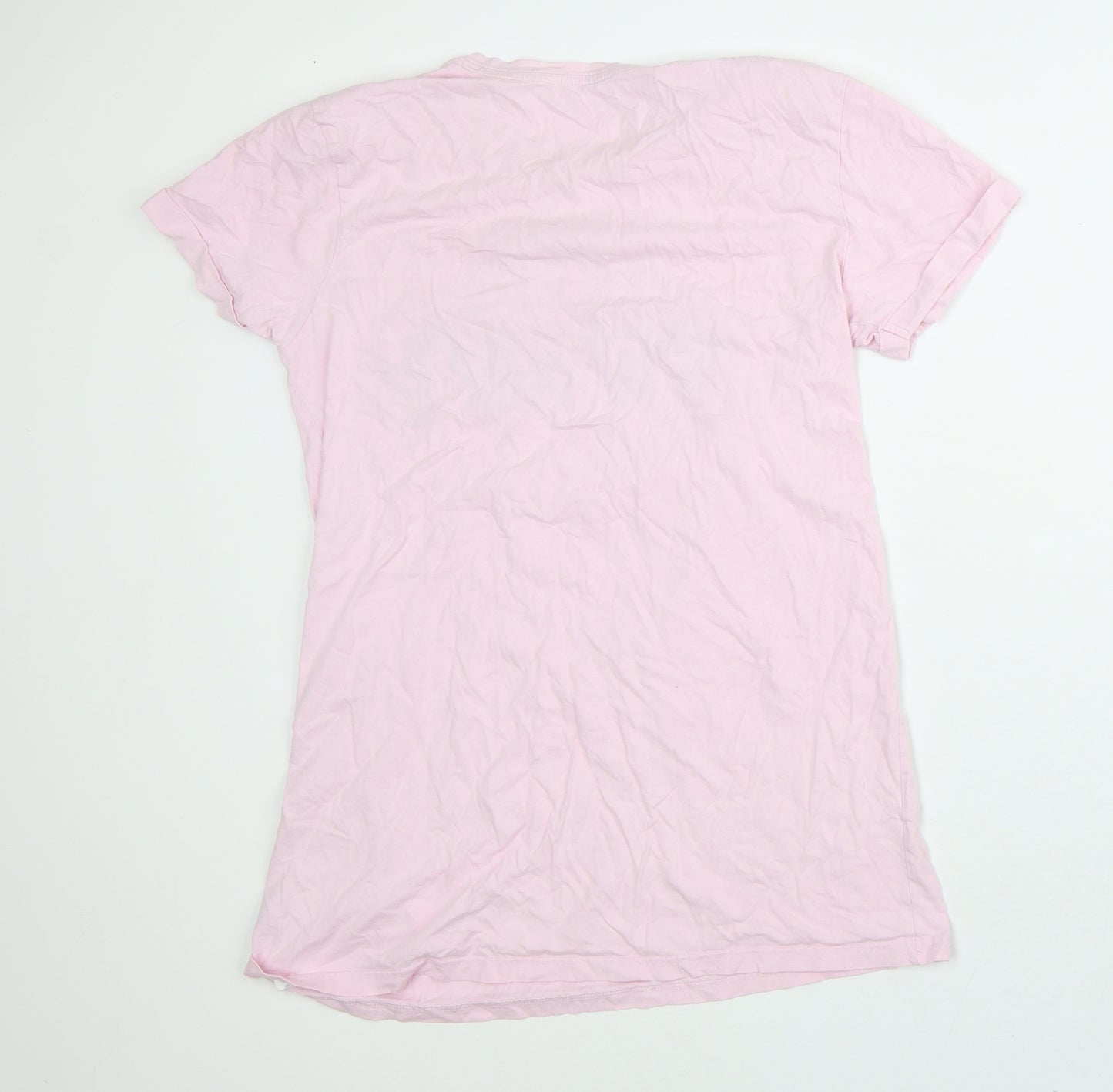 Disney Womens Pink Cotton Basic T-Shirt Size XS Crew Neck - Mickey Mouse