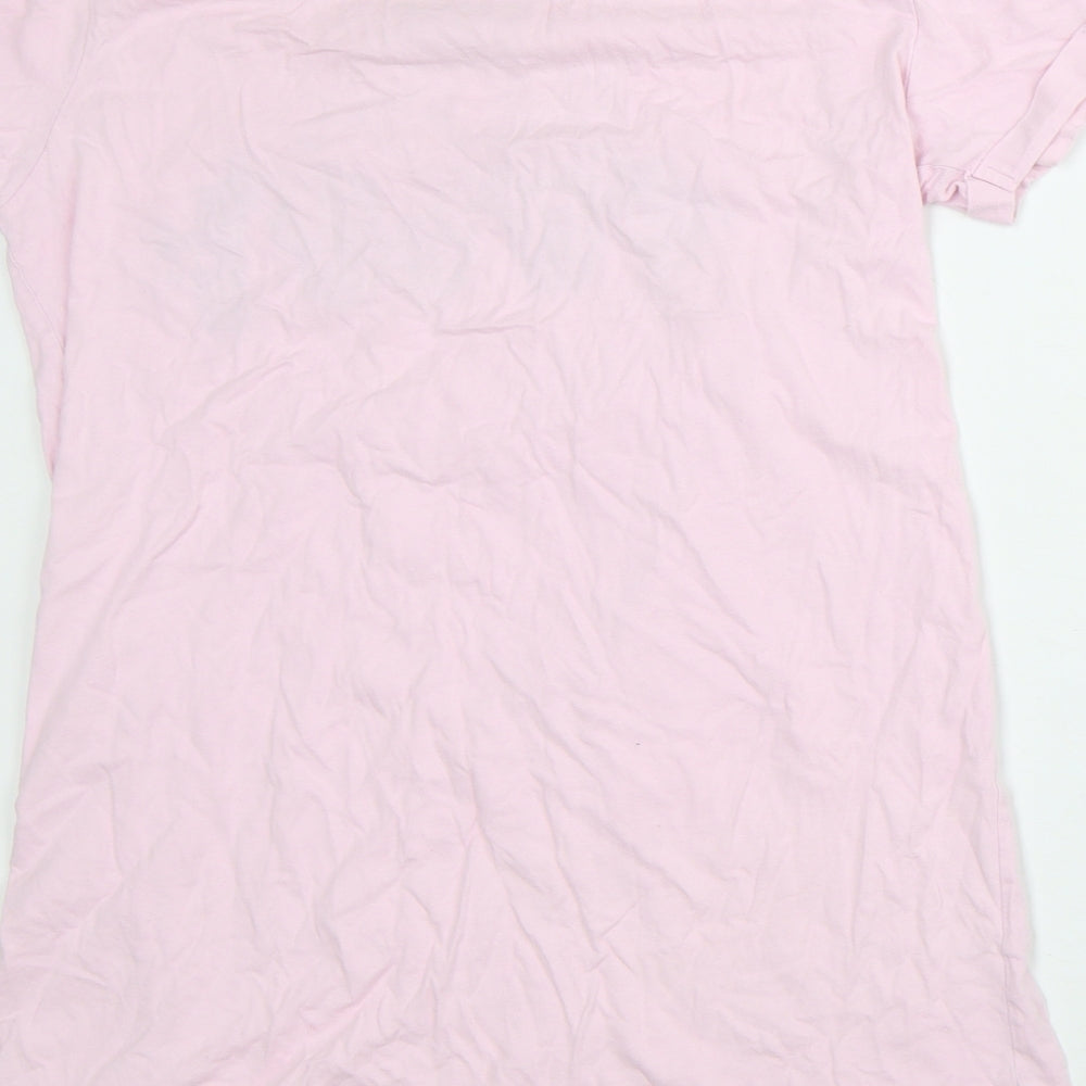 Disney Womens Pink Cotton Basic T-Shirt Size XS Crew Neck - Mickey Mouse
