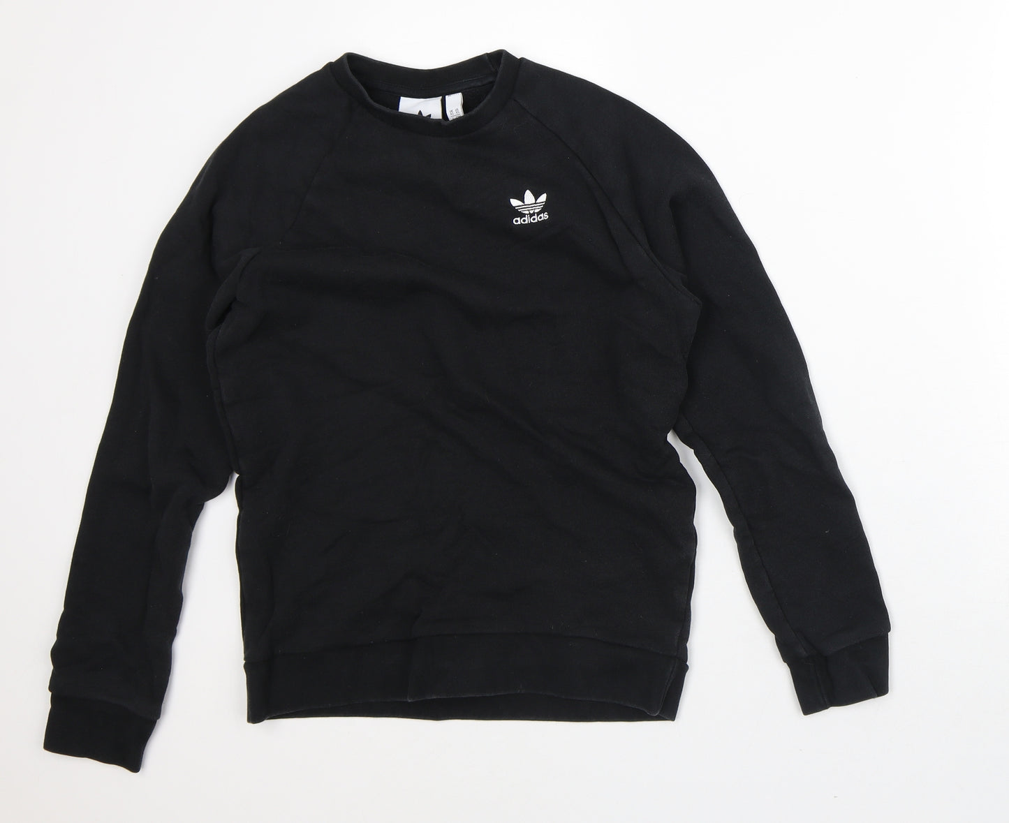 adidas Mens Black Polyester Pullover Sweatshirt Size XS