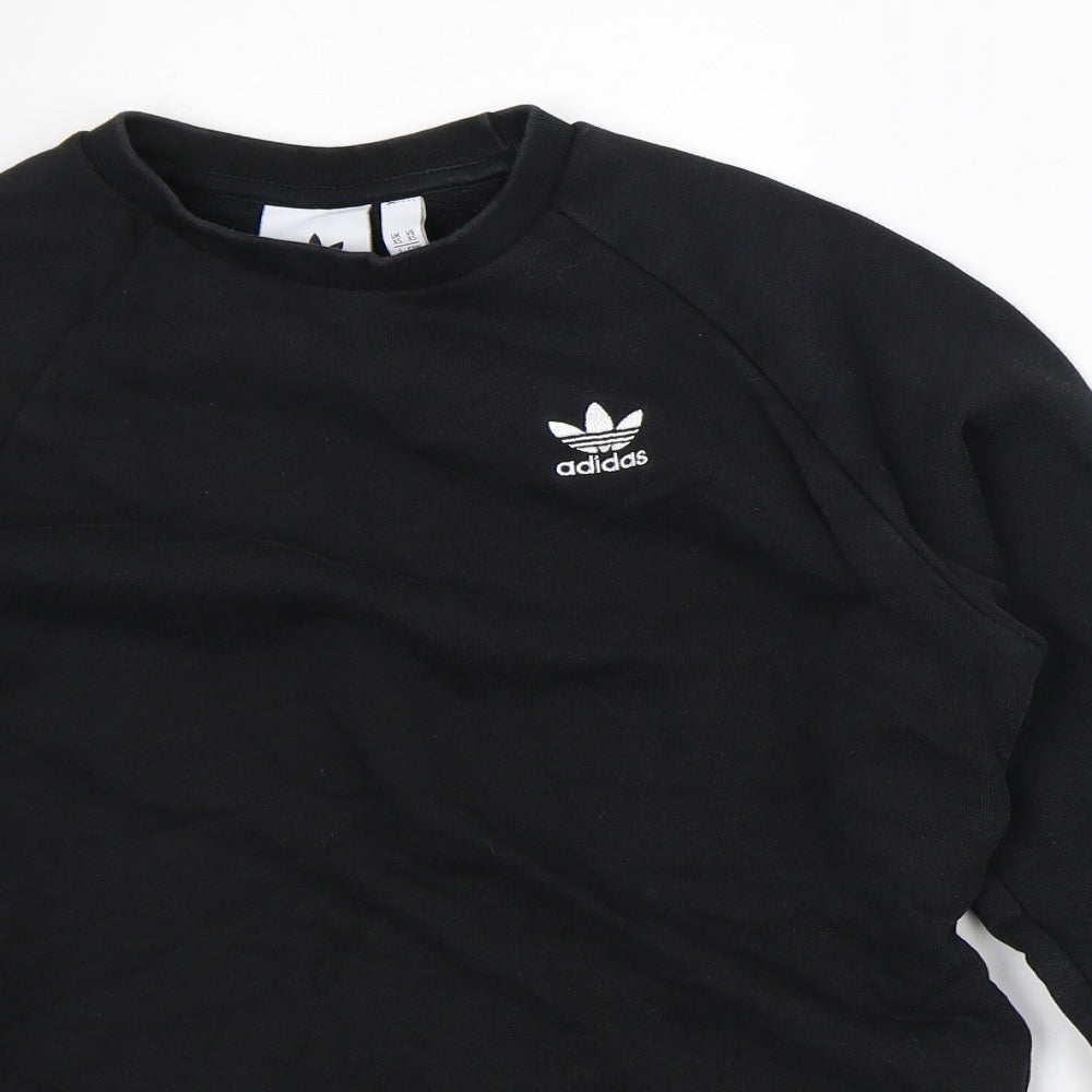 adidas Mens Black Polyester Pullover Sweatshirt Size XS