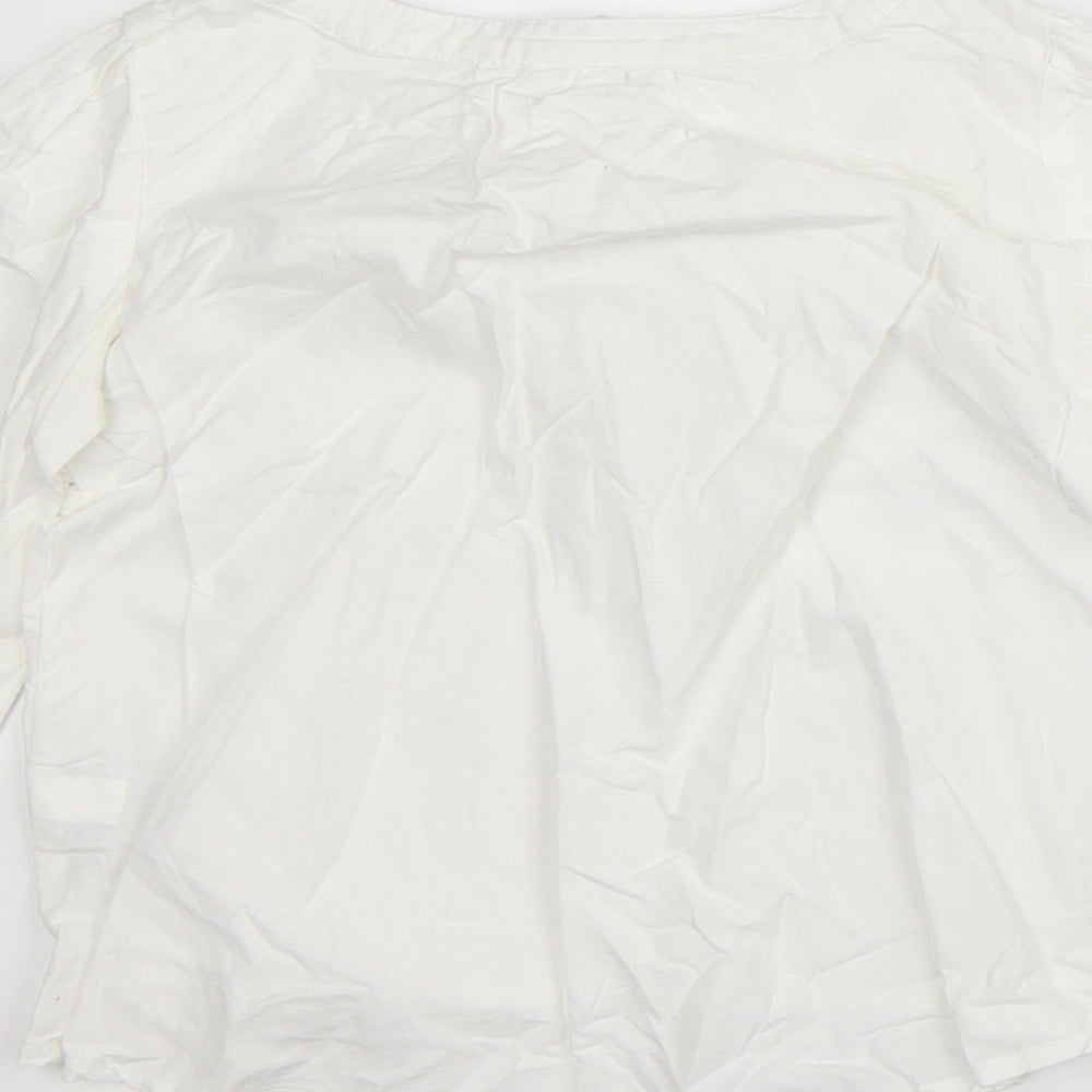 Gap Girls White Cotton Basic Blouse Size 4 Years Crew Neck