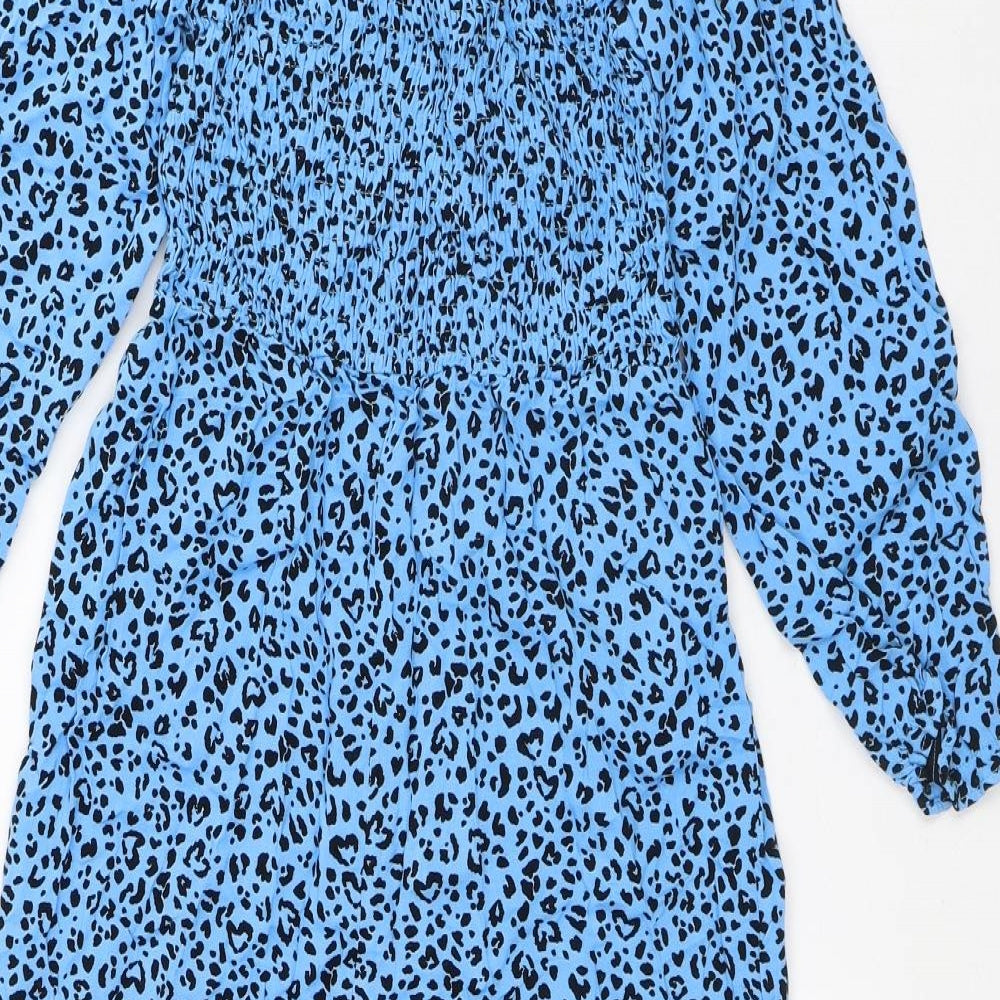 Marks and Spencer Girls Blue Animal Print Viscose Jumpsuit One-Piece Size 9-10 Years