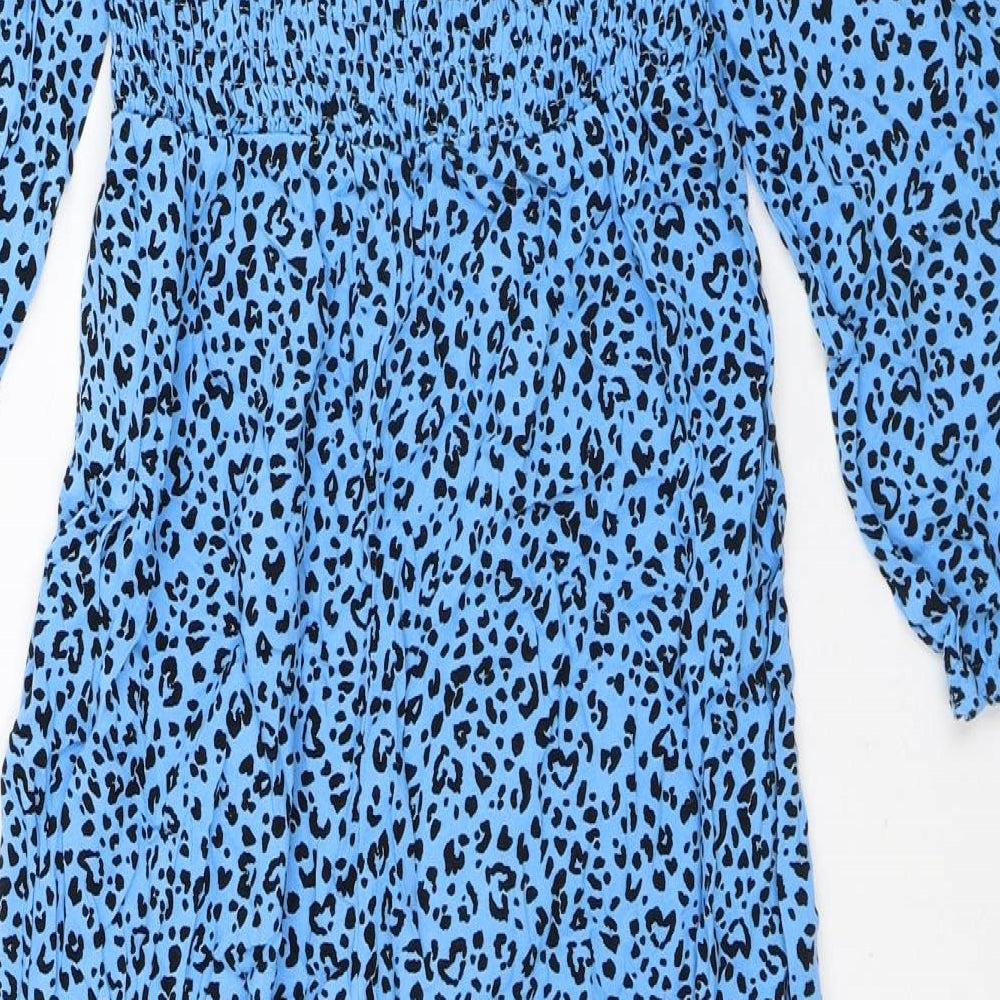 Marks and Spencer Girls Blue Animal Print Viscose Jumpsuit One-Piece Size 9-10 Years