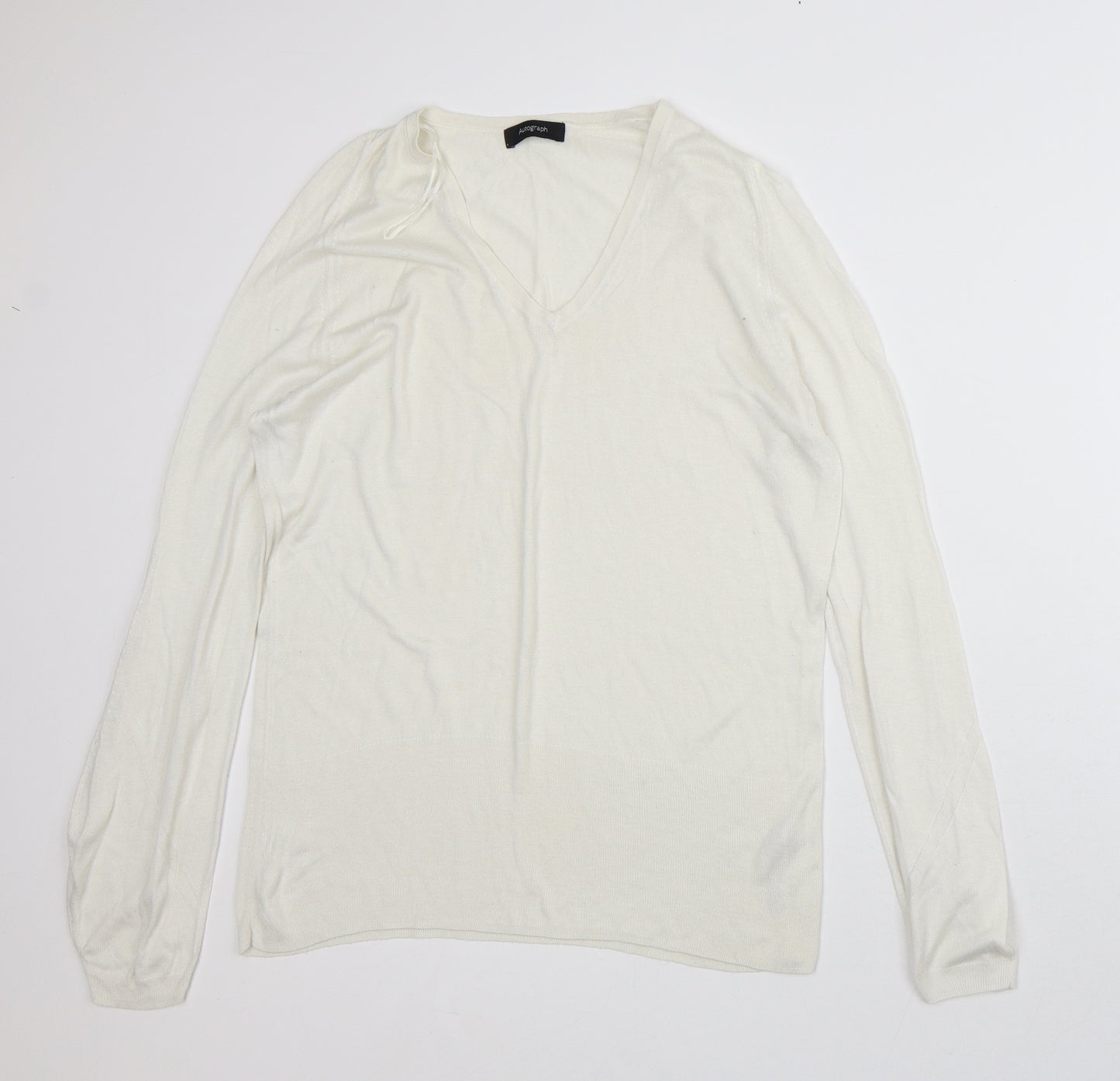 Autograph Womens White Modal Pullover Sweatshirt Size 12