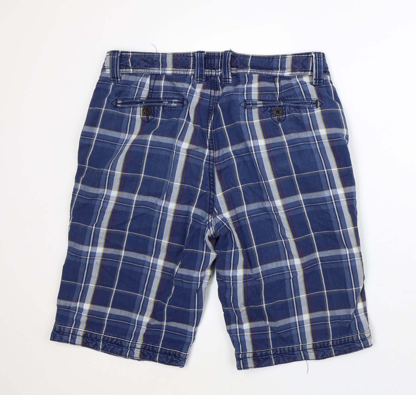 South Coast Mens Blue Plaid Cotton Bermuda Shorts Size 34 in L11 in Regular