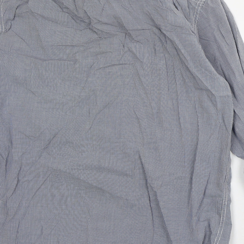 Superdry Mens Blue Check Cotton Button-Up Size XL Collared
