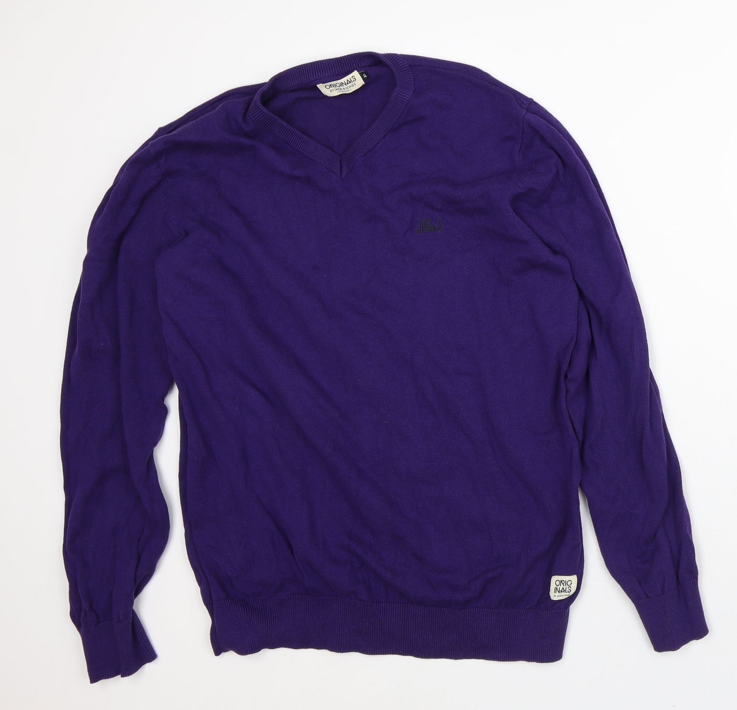JACK & JONES Mens Purple Cotton Pullover Sweatshirt Size XL