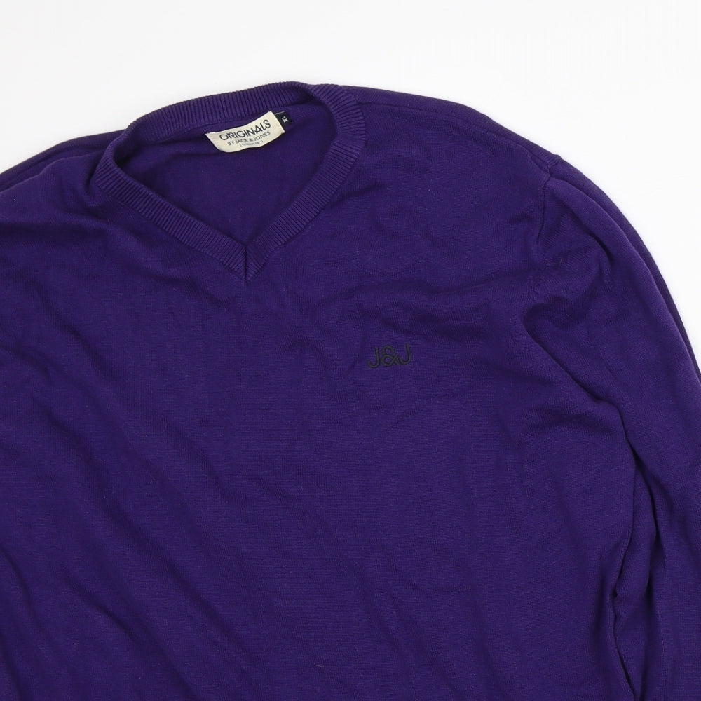 JACK & JONES Mens Purple Cotton Pullover Sweatshirt Size XL