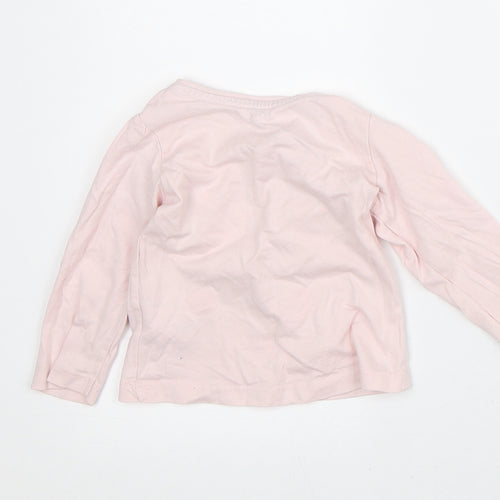 Primark Girls Pink Cotton Basic T-Shirt Size 9-12 Months Crew Neck - Bunny