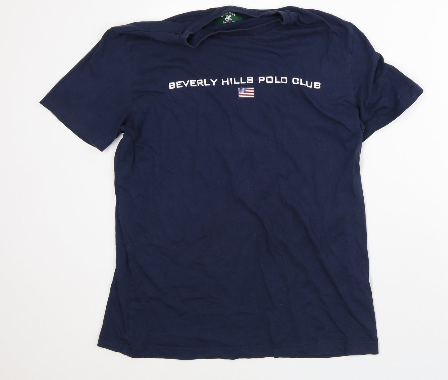 Beverly Hills Polo Club Mens Blue Cotton T-Shirt Size XL Crew Neck