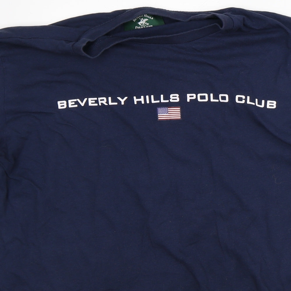 Beverly Hills Polo Club Mens Blue Cotton T-Shirt Size XL Crew Neck