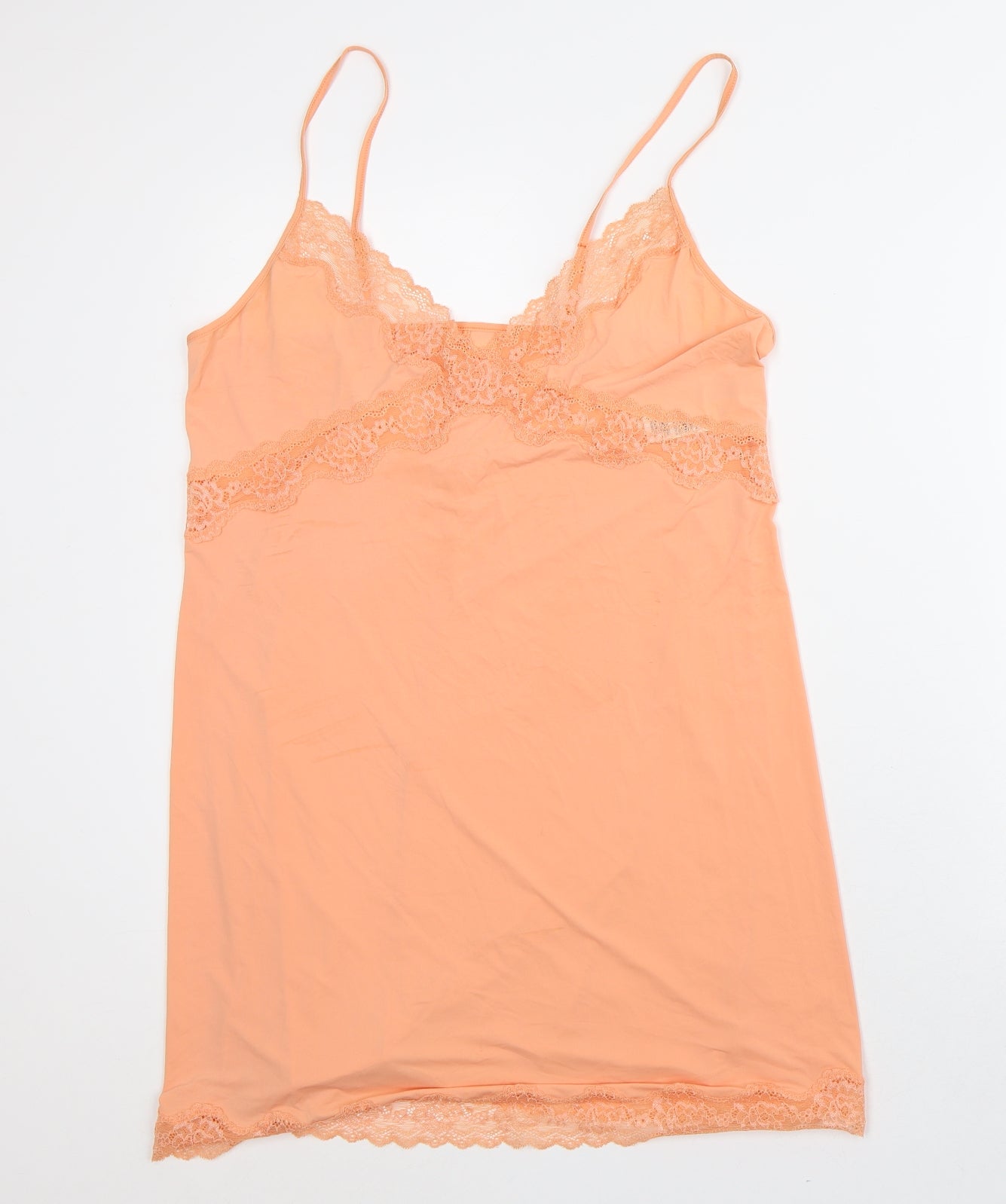 Marks and Spencer Womens Orange Polyamide Tunic Tank Size 14 V-Neck