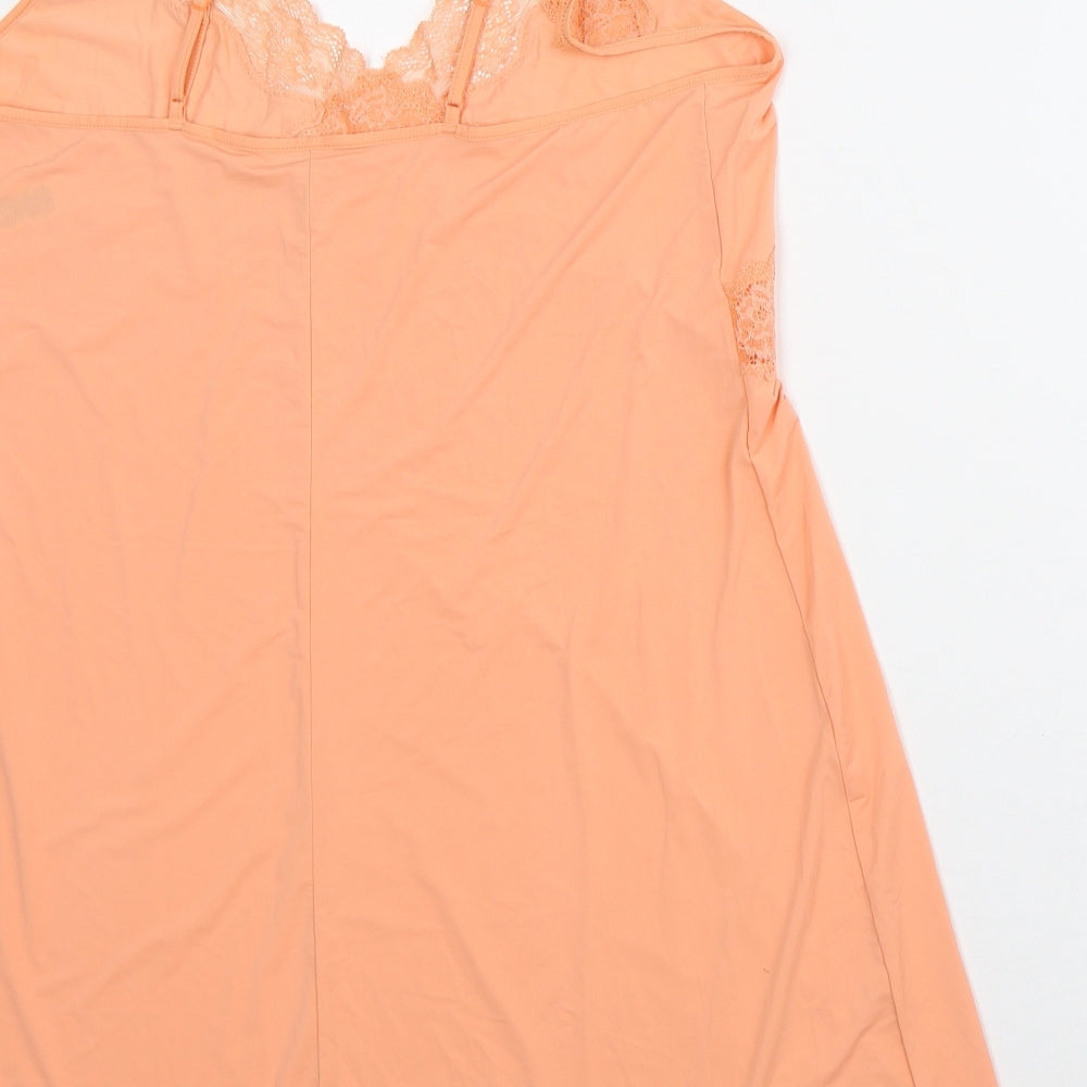 Marks and Spencer Womens Orange Polyamide Tunic Tank Size 14 V-Neck