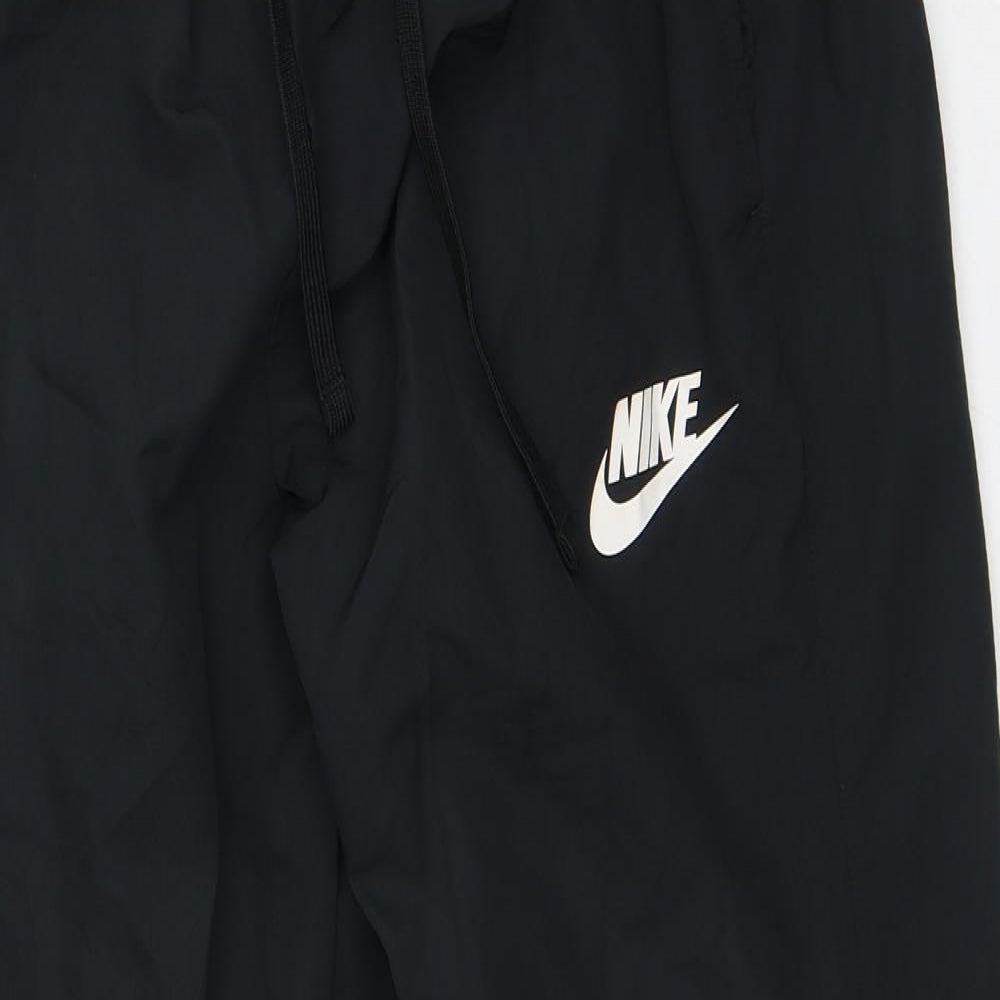 Nike Mens Black Polyester Track Pants Trousers Size M L26 in Regular