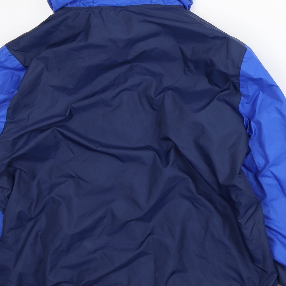 Nike Boys Blue Striped Rain Coat Coat Size 13-14 Years