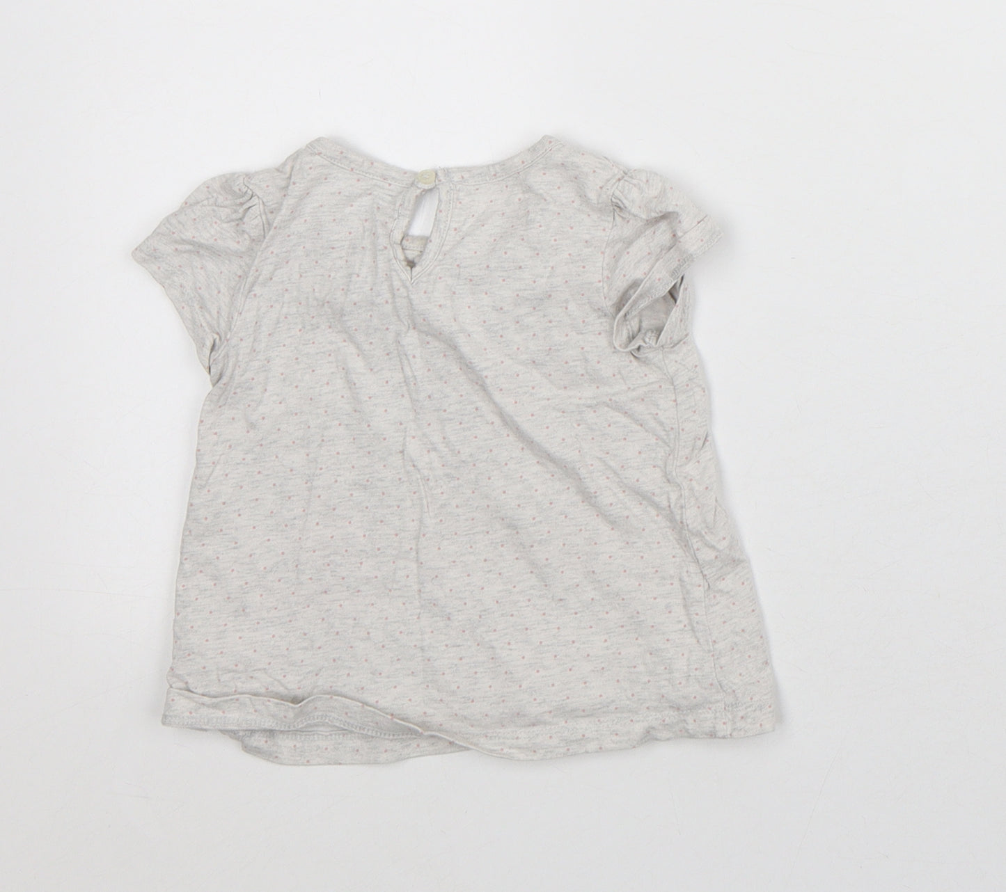 Carter's Girls White Geometric Cotton Basic Blouse Size 12-18 Months Crew Neck - Flamingo