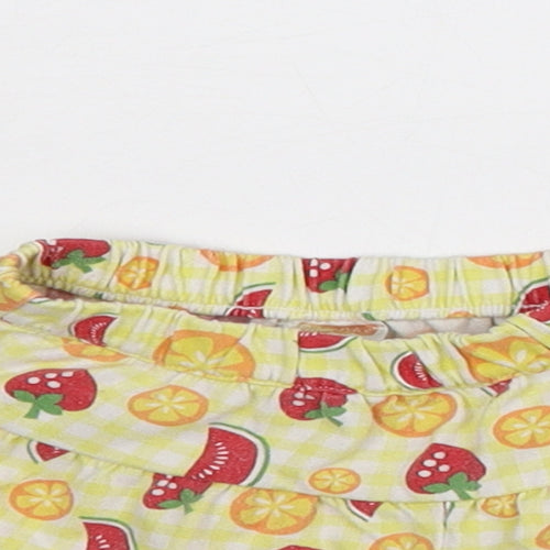 Fisher Price Girls Yellow Geometric Cotton Bermuda Shorts Size 2 Years Regular - Fruit