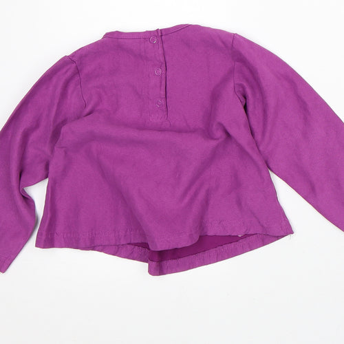 Sesame Girls Purple Polyester Tunic T-Shirt Size 2 Years Round Neck
