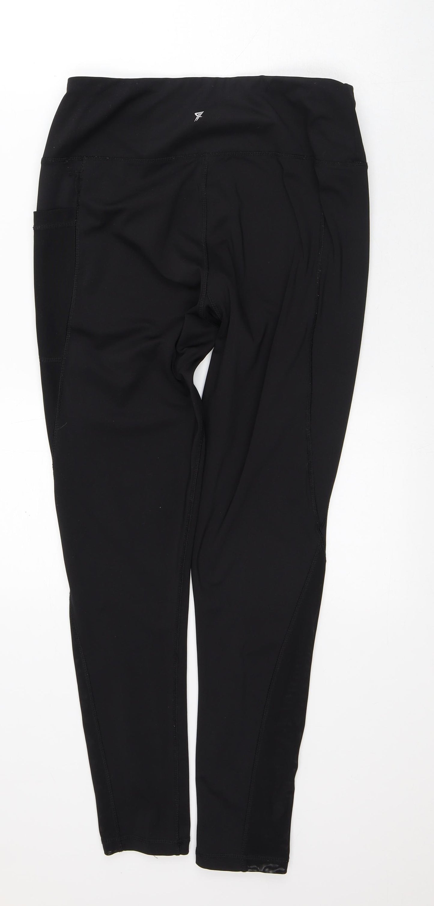 Workout Womens Black Polyester Capri Leggings Size M L27 in Regular