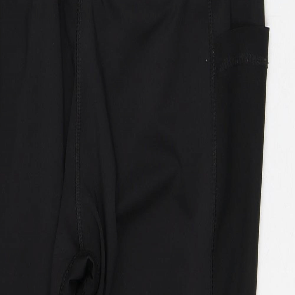 Workout Womens Black Polyester Capri Leggings Size M L27 in Regular