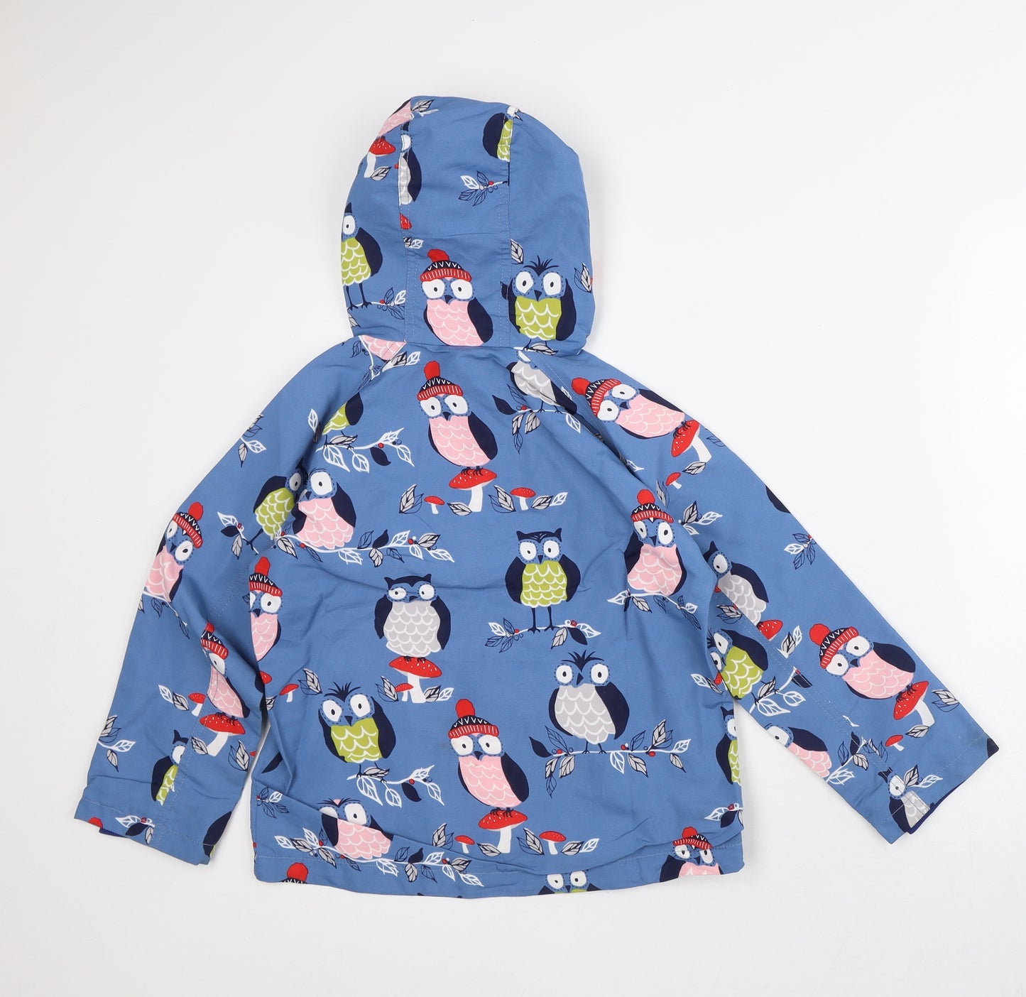 Mean Bear Girls Blue Geometric Jacket Coat Size 7-8 Years - Owl