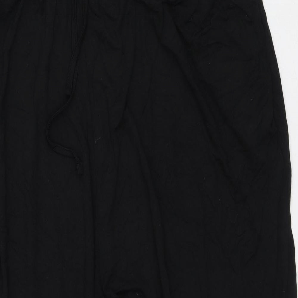 Peacocks Womens Black Viscose Capri Trousers Size 18 L22 in Regular
