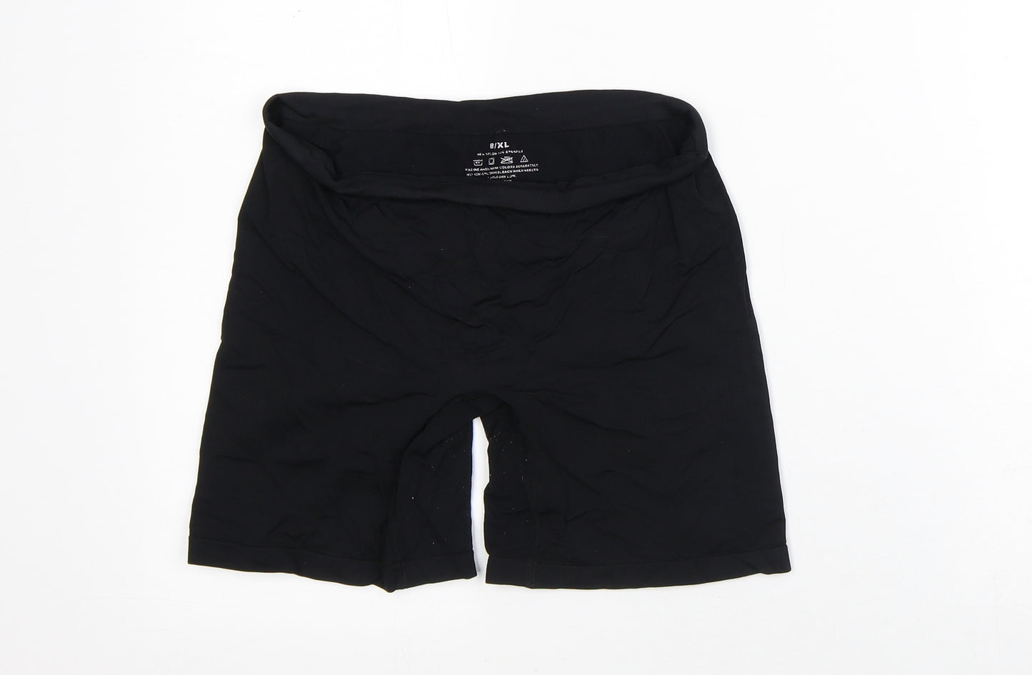 Preworn Womens Black Polyester Compression Shorts Size XL L6 in Regular