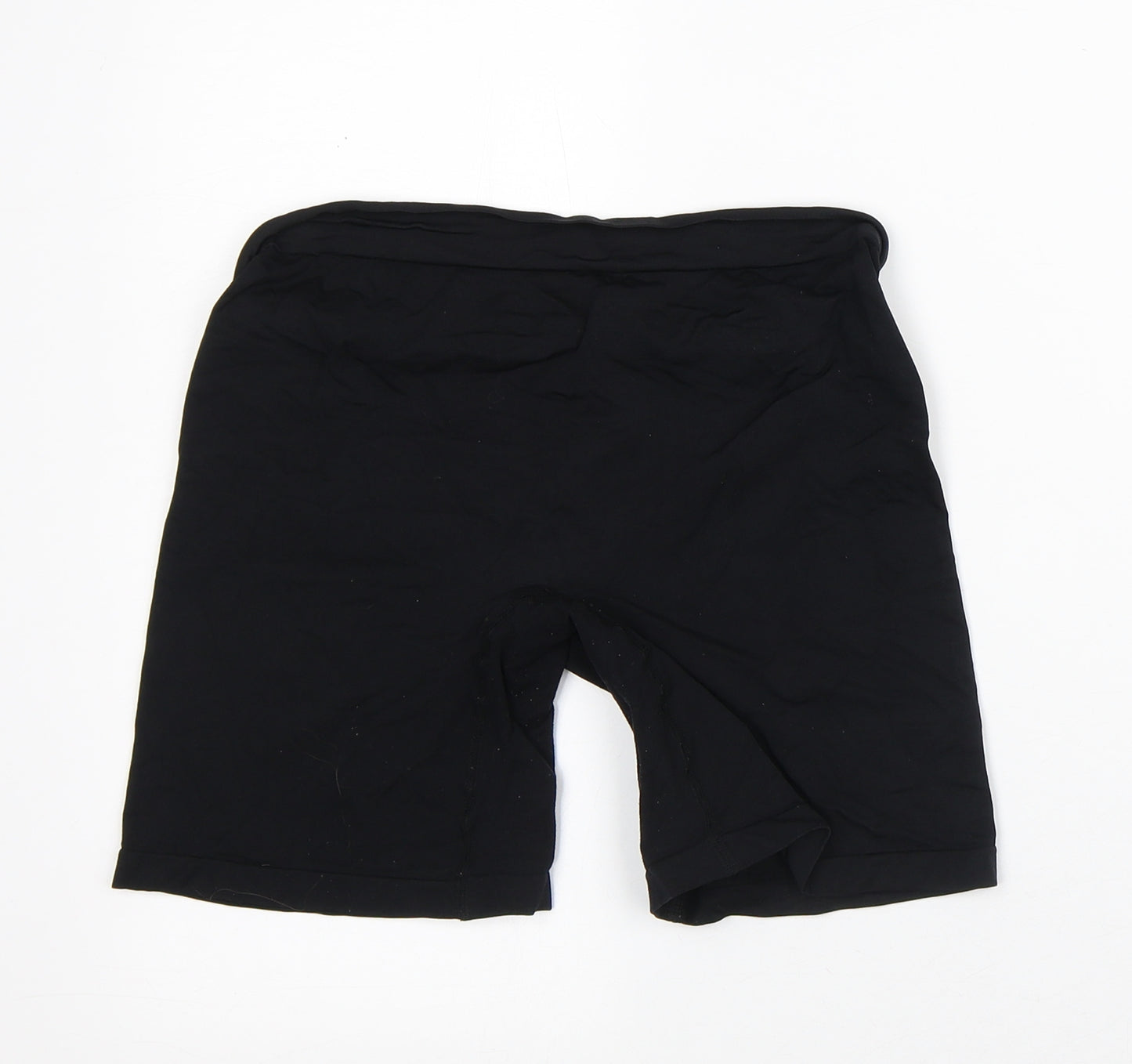 Preworn Womens Black Polyester Compression Shorts Size XL L6 in Regular