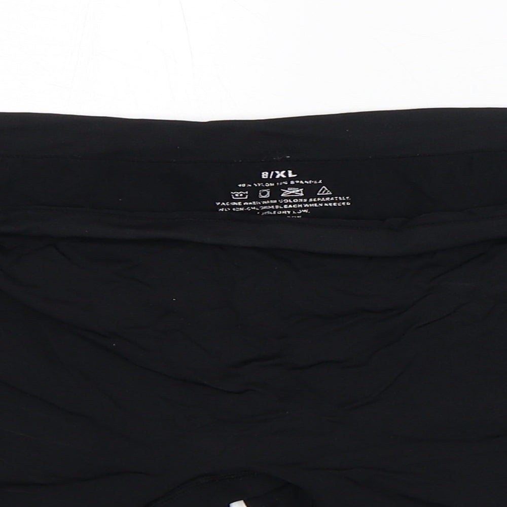 Preworn Womens Black Polyester Compression Shorts Size XL L6 in Regular