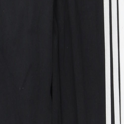 adidas Girls Black Striped Polyester Capri Trousers Size 11-12 Years Regular