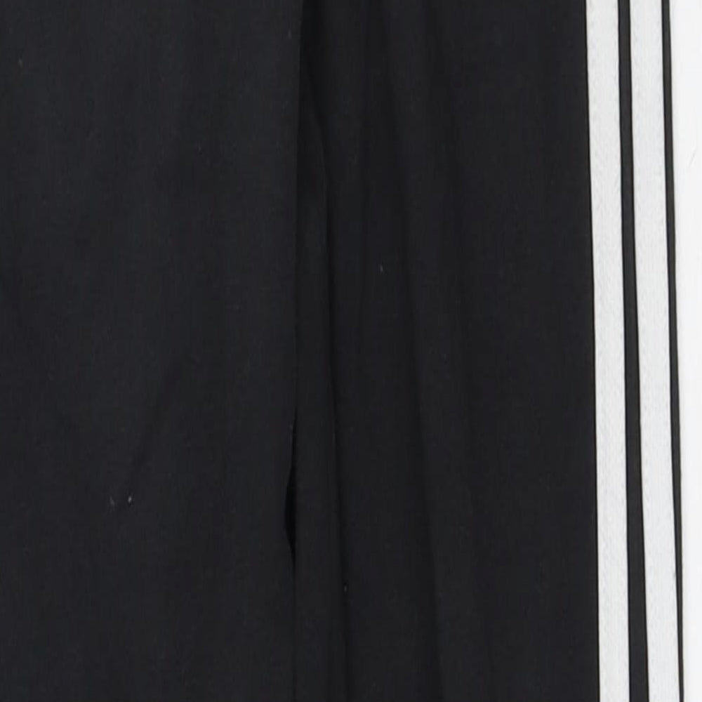 adidas Girls Black Striped Polyester Capri Trousers Size 11-12 Years Regular
