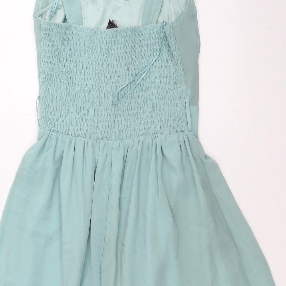 Showcase Womens Green Polyester Ball Gown Size 14 Sweetheart