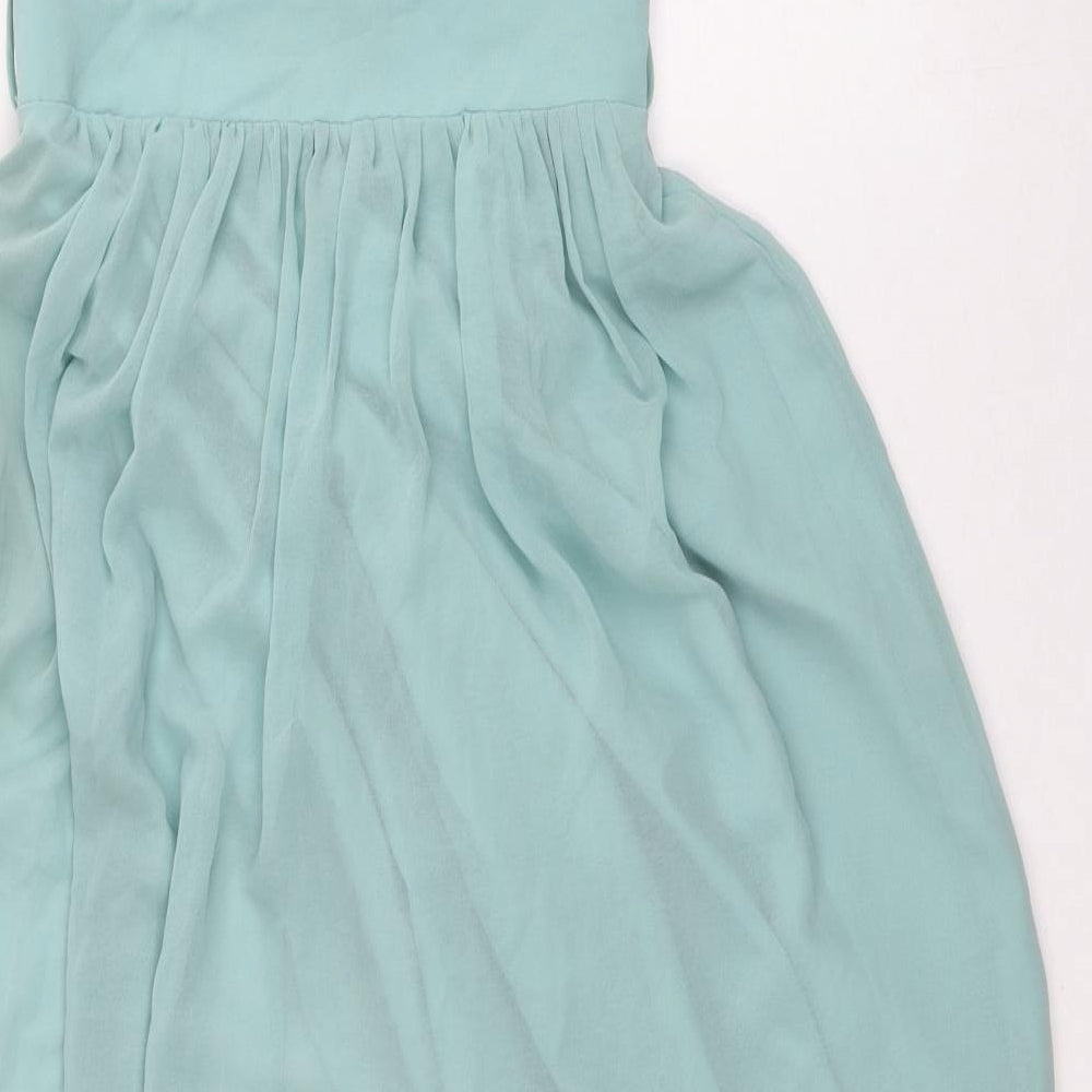 Showcase Womens Green Polyester Ball Gown Size 14 Sweetheart