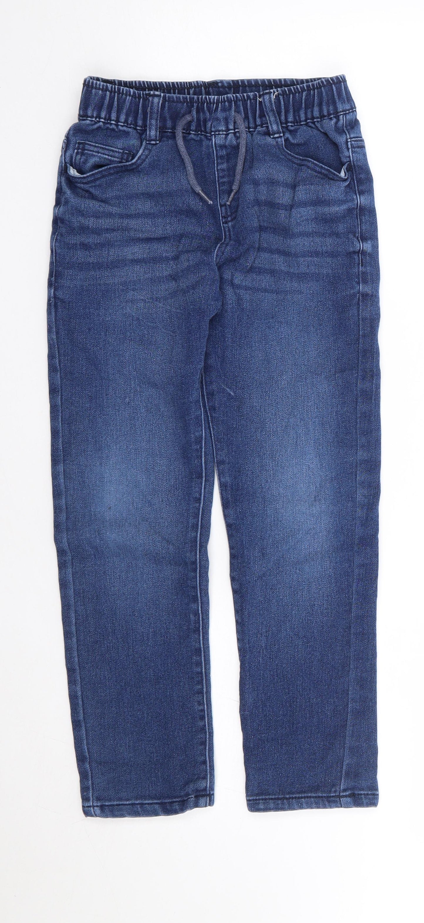Dunnes Boys Blue Cotton Straight Jeans Size 8-9 Years Regular Drawstring