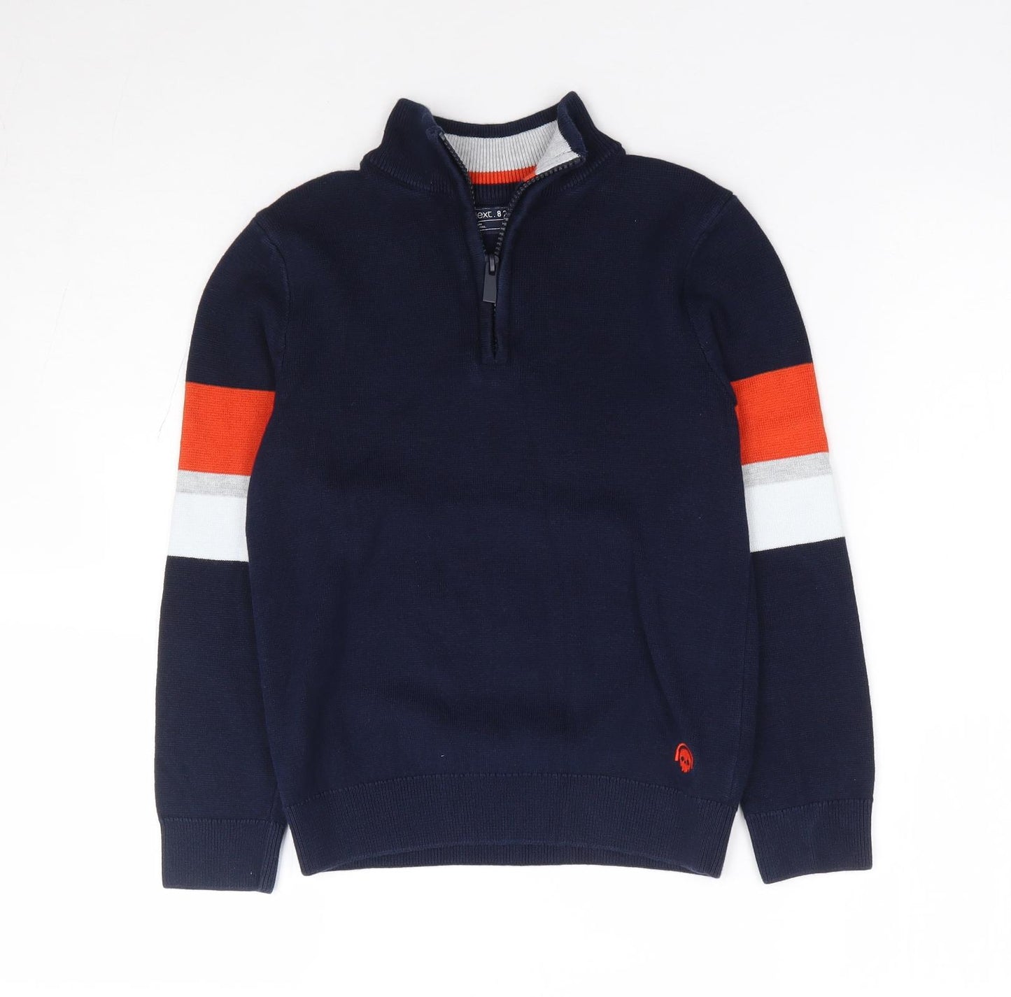 NEXT Boys Blue V-Neck 100% Cotton Pullover Jumper Size 8 Years Pullover