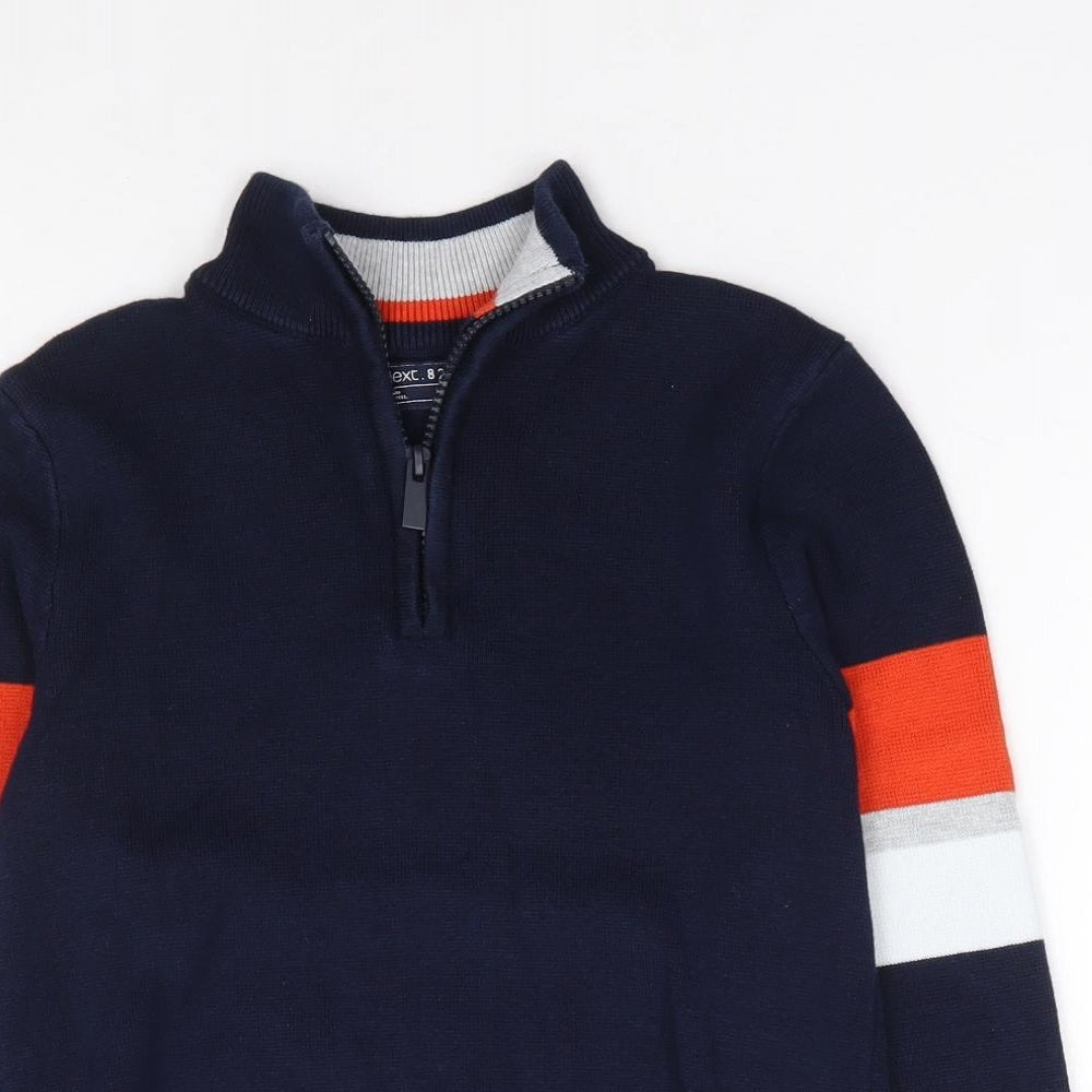 NEXT Boys Blue V-Neck 100% Cotton Pullover Jumper Size 8 Years Pullover
