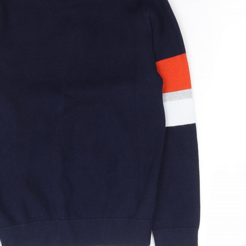 NEXT Boys Blue V-Neck 100% Cotton Pullover Jumper Size 8 Years Pullover